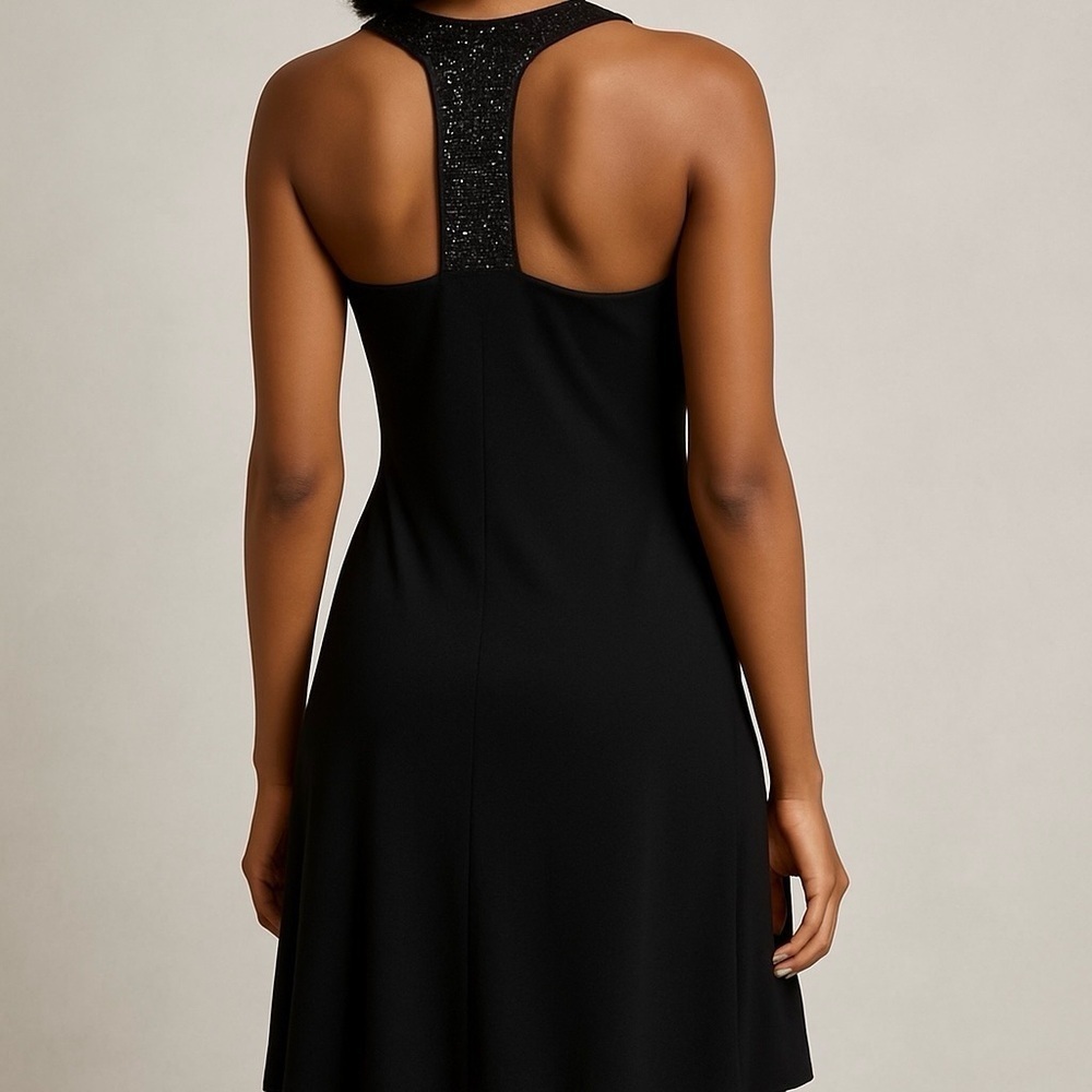 B*WEAR by BYER CALIFORNIA Sexy Black Dress w/ Drape Neck & Bling Back Size M
